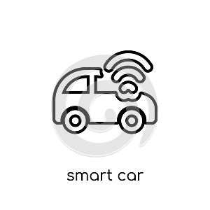 Smart car icon. Trendy modern flat linear vector Smart car icon