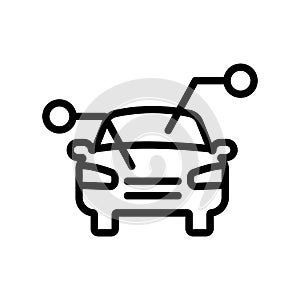 Smart car icon vector. Isolated contour symbol illustration