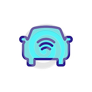 Smart car icon vector. Isolated contour symbol illustration