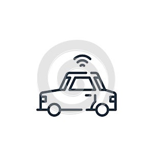 smart car icon vector from smart city concept. Thin line illustration of smart car editable stroke. smart car linear sign for use