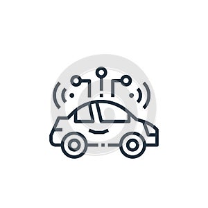 smart car icon vector from smart home concept. Thin line illustration of smart car editable stroke. smart car linear sign for use