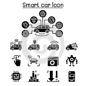 Smart car icons set