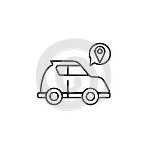 Smart car location icon. Element of artificial intelligence icon for mobile concept and web apps. Thin line Smart car location i