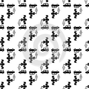 Smart car satellite connection pattern seamless vector