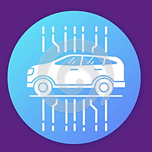 Smart car. SUV icon. Flat vector illustration.