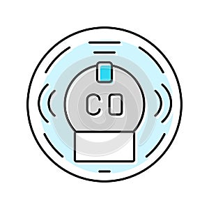 smart carbon monoxide detector home color icon vector illustration