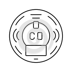 smart carbon monoxide detector home line icon vector illustration