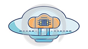 Smart Chip Technology, Microprocessor Advanced Computing, vector design Generative AI