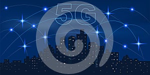 Smart city and 5G Global communication concept