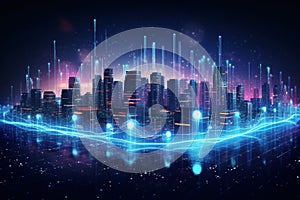 Smart City, Big Data Connection, Technology Concept