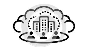 Smart City Cloud Computing Icon, vector design Generative AI