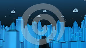 Smart city and cloud computing network concept