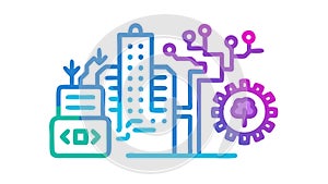 Smart City Data Flow and Connectivity, Urban Network, Intelligent Infrastructure, vector design Generative AI