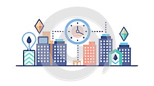 Smart City Data Flow, Urban Network, Digital Infrastructure, Connectivity, vector design Generative AI