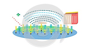 Smart City Grid: Connected Urban Infrastructure, vector design Generative AI