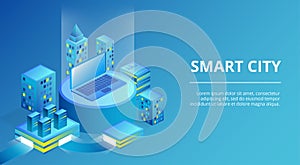 Smart city infrastructure vector illustration