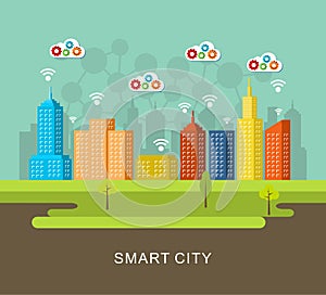 Smart city. Internet of things technology concept