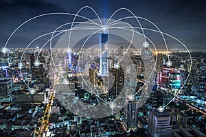 Smart city internet and wireless communication network, Technology conceptual