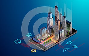 Smart city isometric illustration