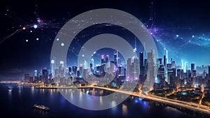 smart city with light connection design