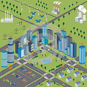 Smart city Smart Grid and Wireless network of vehicle