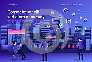 Smart city with technology data analytics and digital transformation social media network