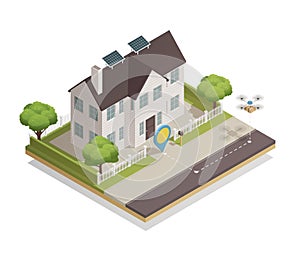 Smart City Townhouse Isometric Composition