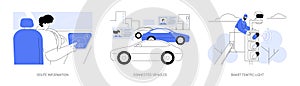 Smart city transportation abstract concept vector illustrations.