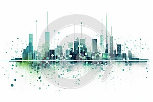 Smart City Wifi and city scape, Network connection concept, Modern City in the future