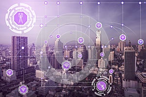 Smart city and wireless communication network.