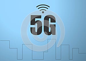 Smart city and wireless communication network,abstract image visual, internet of things. 5G concept of internet connection