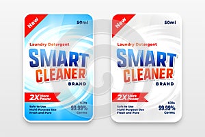 Smart cleaner laundry detergent label design