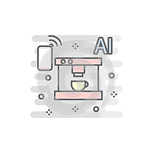 smart coffee maker colored icon. Element of colored smart technology icon for mobile concept and web apps. Color smart coffee