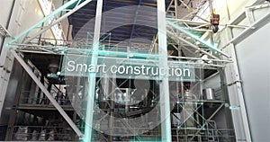 Smart construction. Smart construction visualization. Smart construction concept