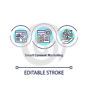 Smart content marketing concept icon