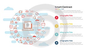 smart contract concept for infographic template banner with four point list information