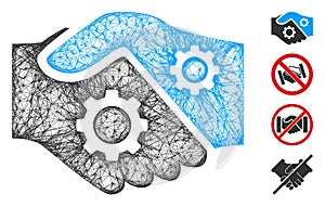 Smart Contract Handshake Web Vector Mesh Illustration