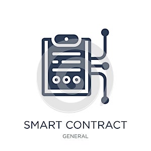 smart contract icon. Trendy flat vector smart contract icon on w