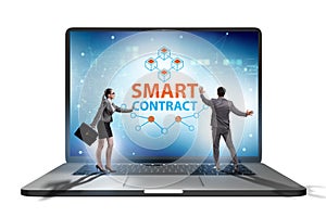 Smart contracts as illustration of blockchain technology photo