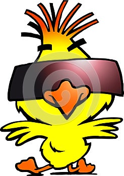 Smart dancer chicken with cool sunglass