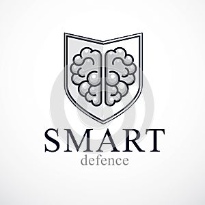 Smart Defense, concept of intelligent software antivirus or fire photo