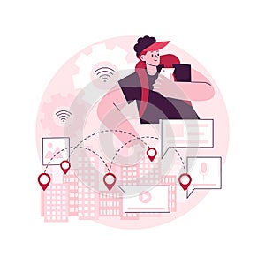 Smart destinations project abstract concept vector illustration.