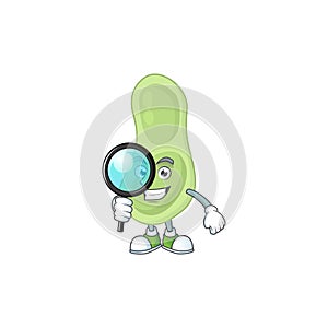 Smart Detective of staphylococcus pneumoniae cartoon character design concept