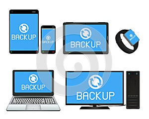 Smart device and computer backing up data