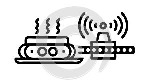 Smart device connectivity: seamless wireless and IoT network, vector design Generative AI