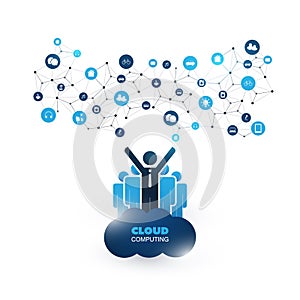 Smart Devices, Business IT Services, Cloud Computing, Digital Communication Concept