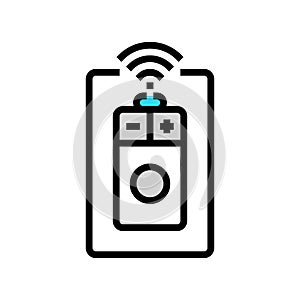 smart dimmer switch home color icon vector illustration