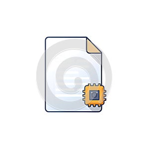 Smart Document with AI Chip Icon