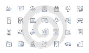 Smart domicile line icons collection. Automation, Security, Efficiency, Convenience, Technology, Integration, Comfort