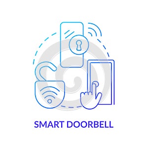 Smart doorbell blue gradient concept icon